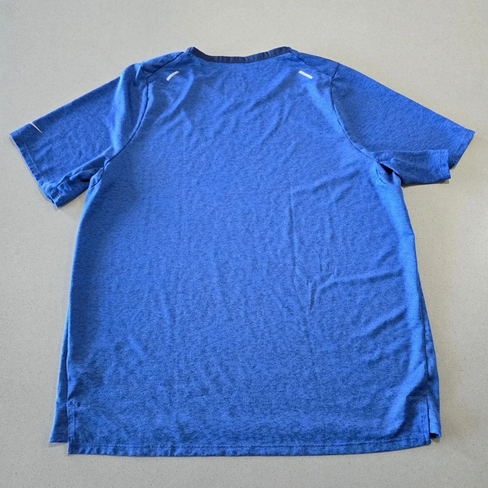 Nike Running Division‎ Dri-FIT Blue Heathered Short Sleeve T-Shirt Mens Large